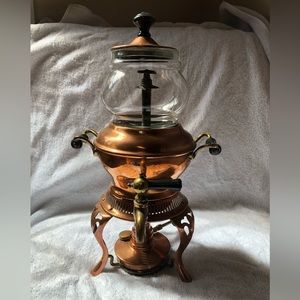Sternau and Sons Vintage Coffee Maker circa 1908. Copper, brass and glass.